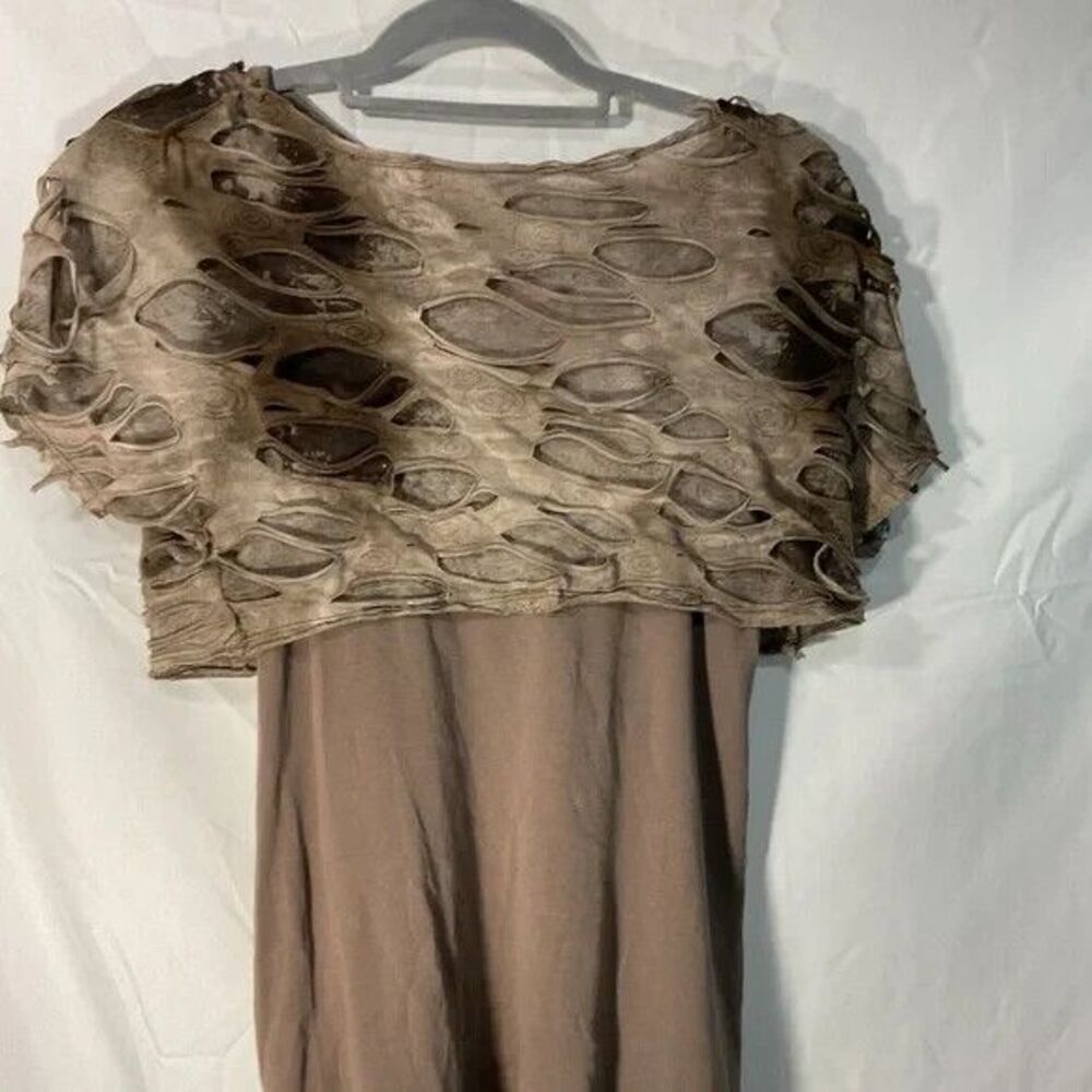 Elegant Taupe/ Dark Brown Crop Willow Top Sz M